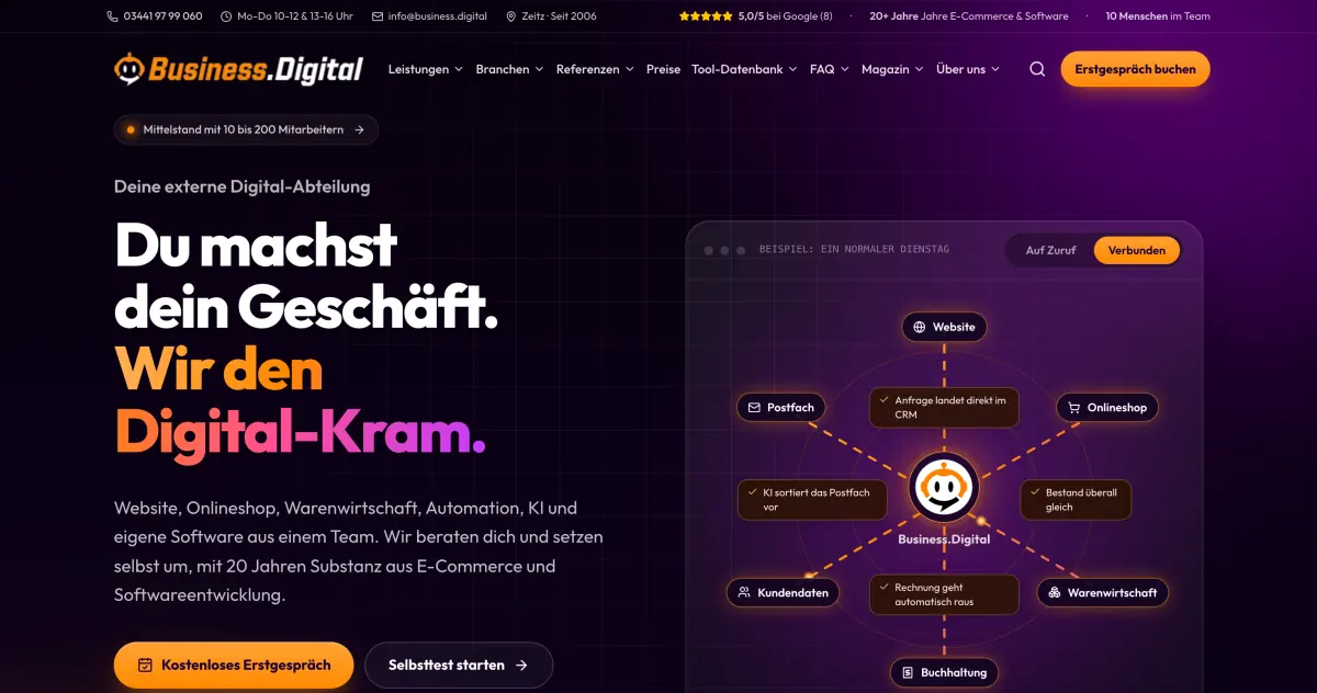 Startseite von business.digital