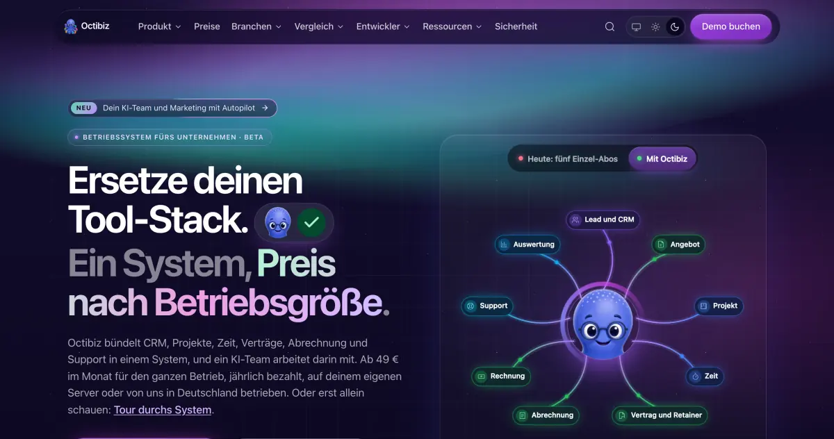 Startseite von octibiz.com