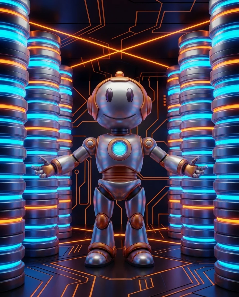 BD-Robot mit großen Datenstapeln – Big Data erklärt