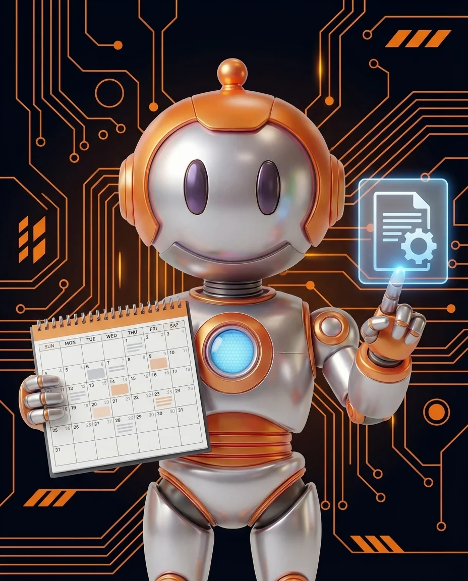 Robot stapelt modulare Blöcke zu einer Website-Seite zusammen