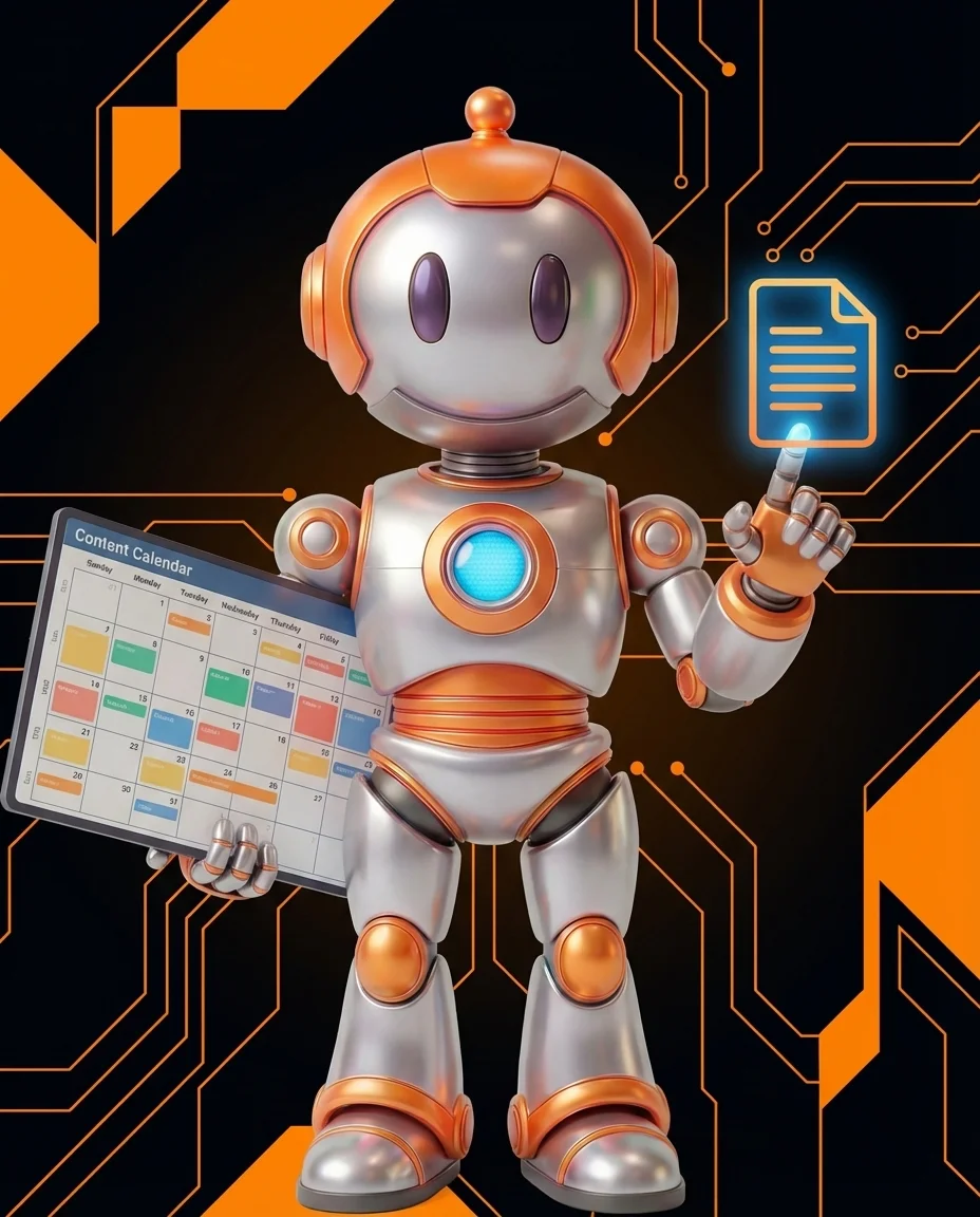 Robot hält Checkliste als Content Upgrade für einen Blogartikel