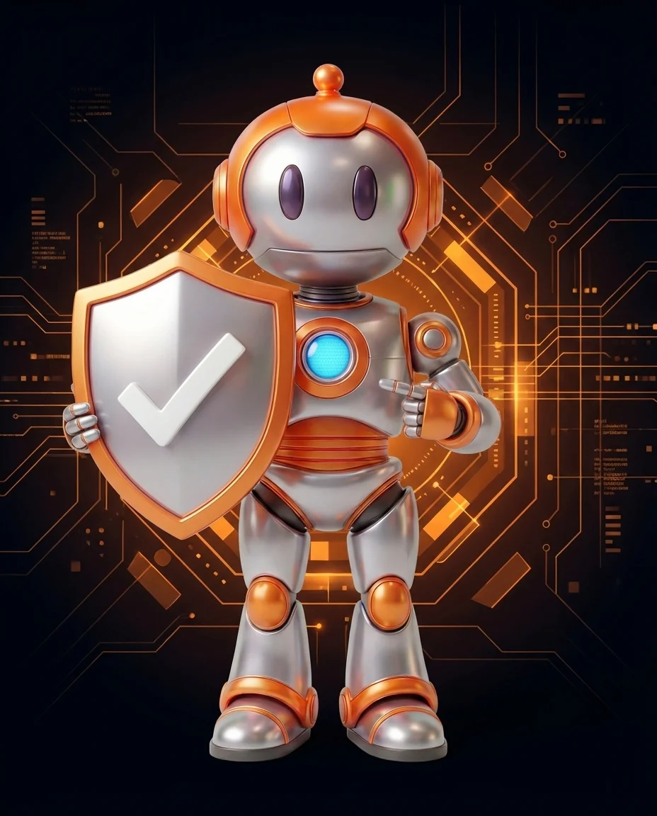 Roboter zeigt auf Cookie-Banner Einwilligungsdialog DSGVO Website