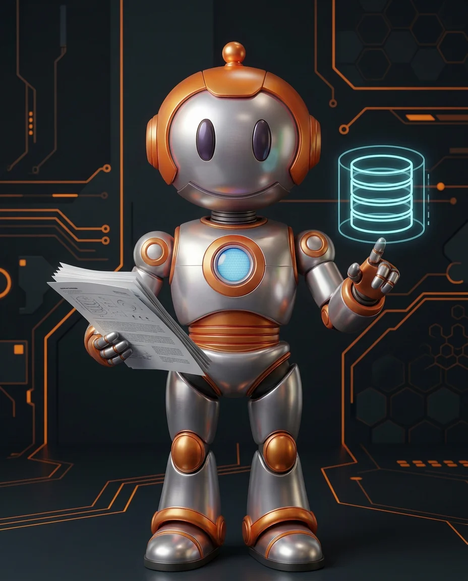 Robot zeigt auf Pfeile, die Pakete von Eingang direkt zu Ausgang lenken ohne Zwischenlager