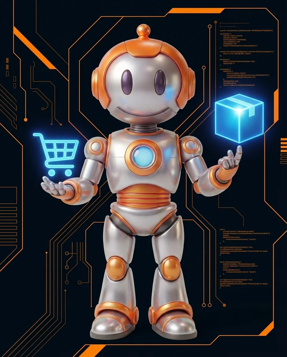 Robot übergibt Produktbox direkt an Endkunden ohne Zwischenhändler