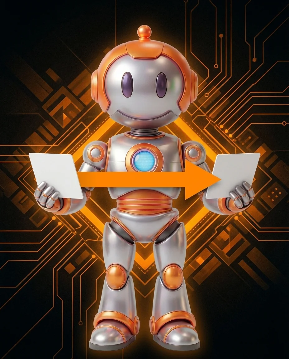 BD-Robot mit Pfeil von Input zu Output – End-to-End Learning