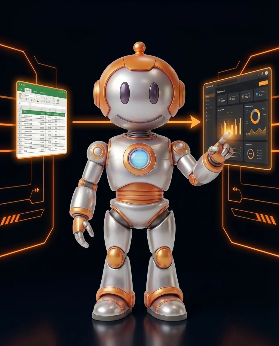 Roboter tauscht Excel-Tabelle gegen moderne Webanwendungsoberfläche aus