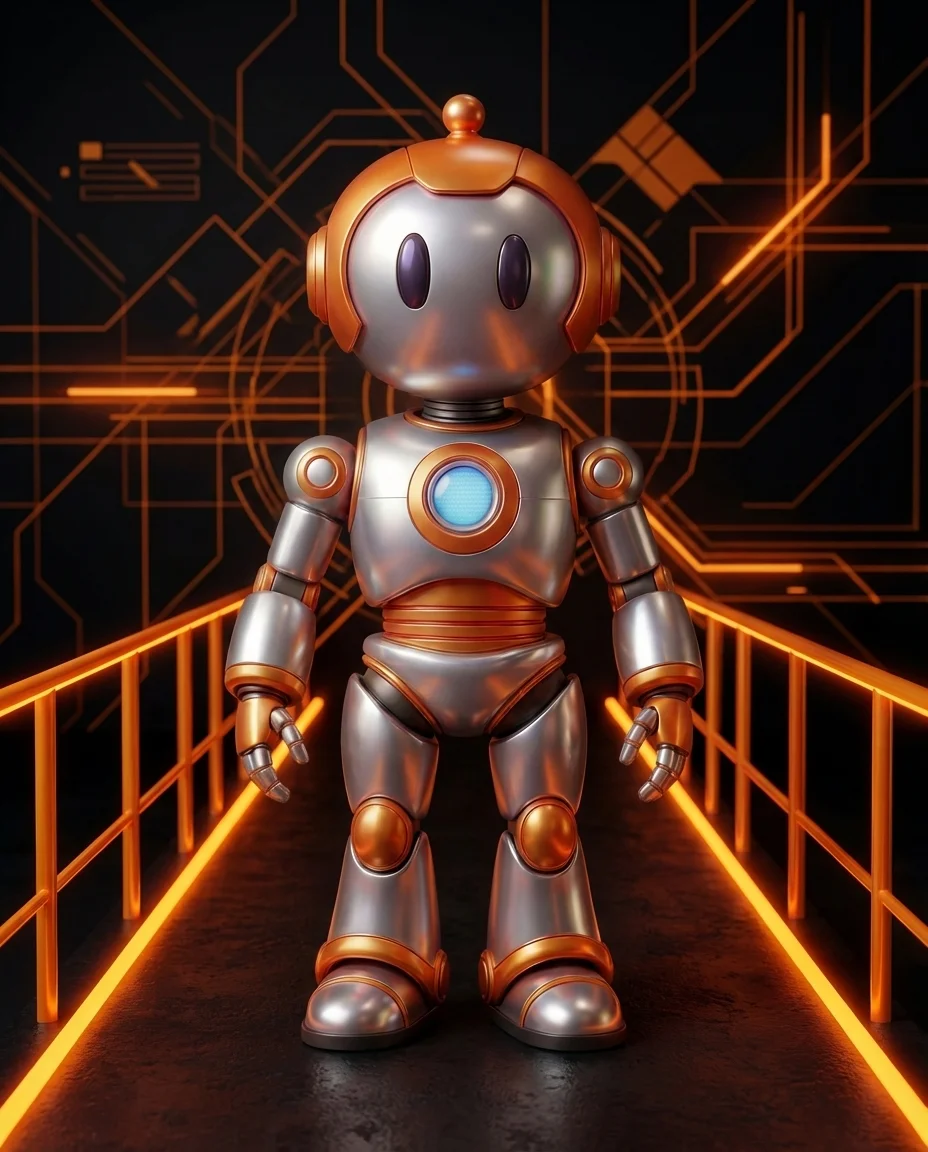 BD-Robot hält Schutzschild – Guardrails KI-Sicherheit