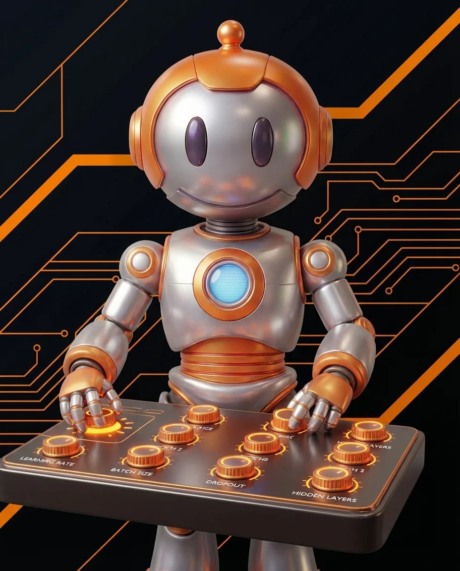 BD-Robot stellt Regler ein – Hyperparameter KI Training