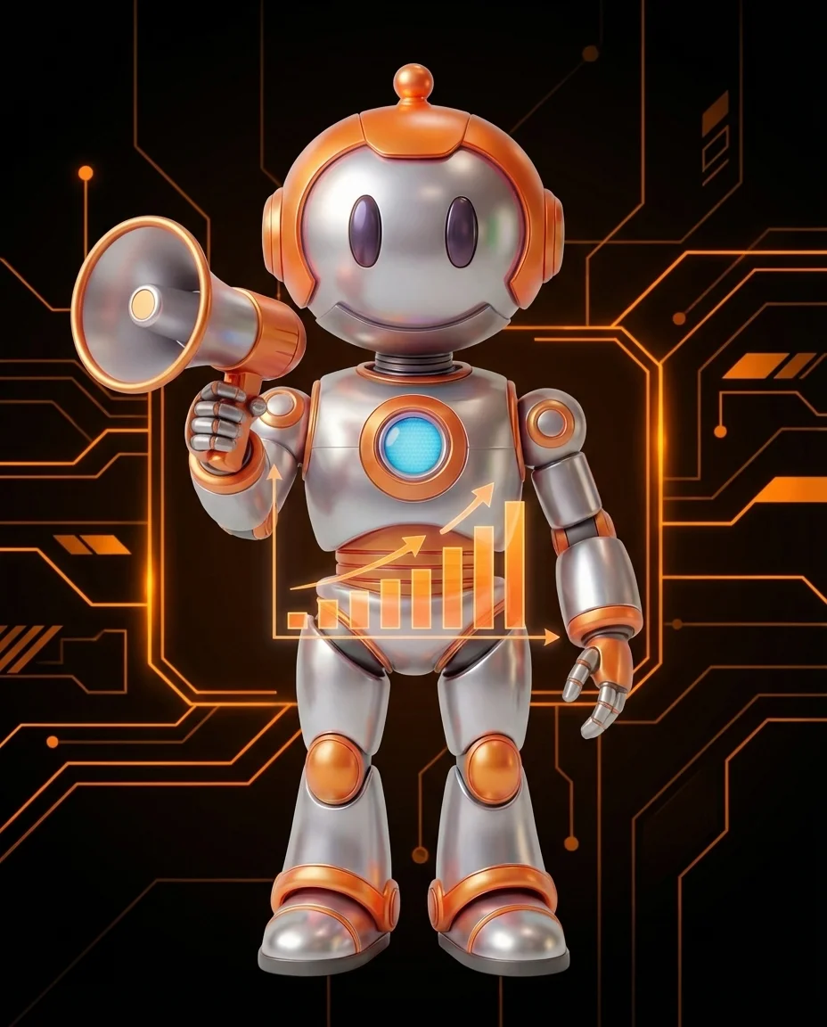 Robot zeigt auf eingehende Leads durch Inbound Marketing Kanäle