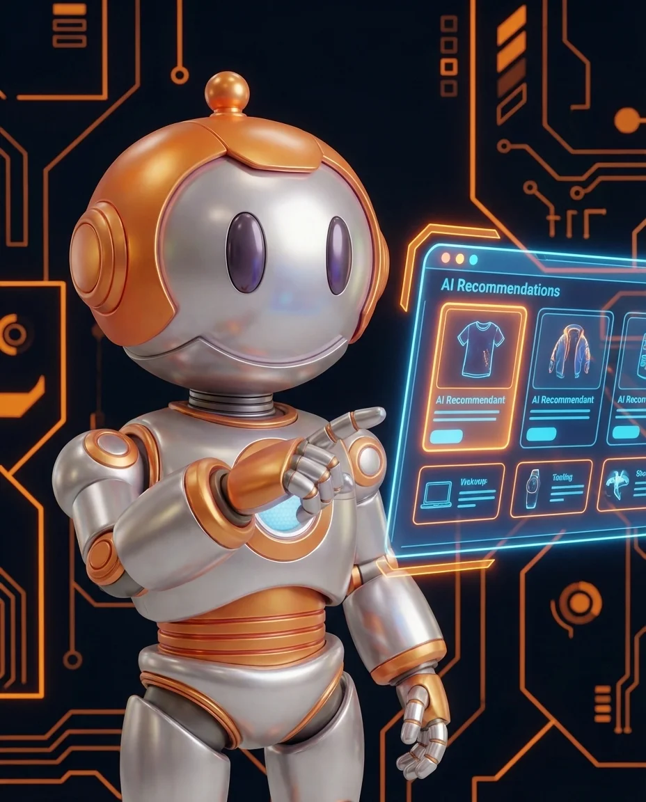 Roboter optimiert Online-Shop mit KI-gestützten Produktempfehlungen