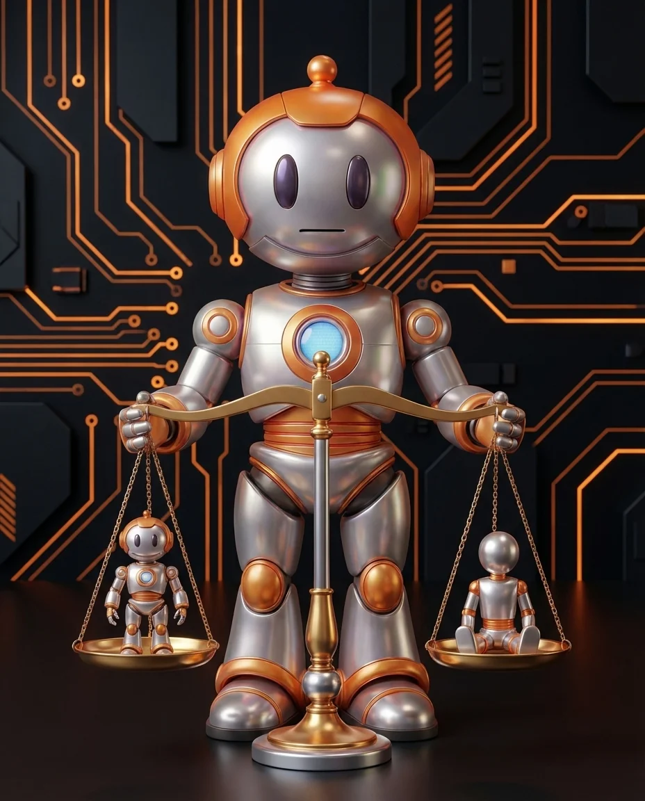 BD-Robot hält Waage – KI-Ethik Fairness erklärt