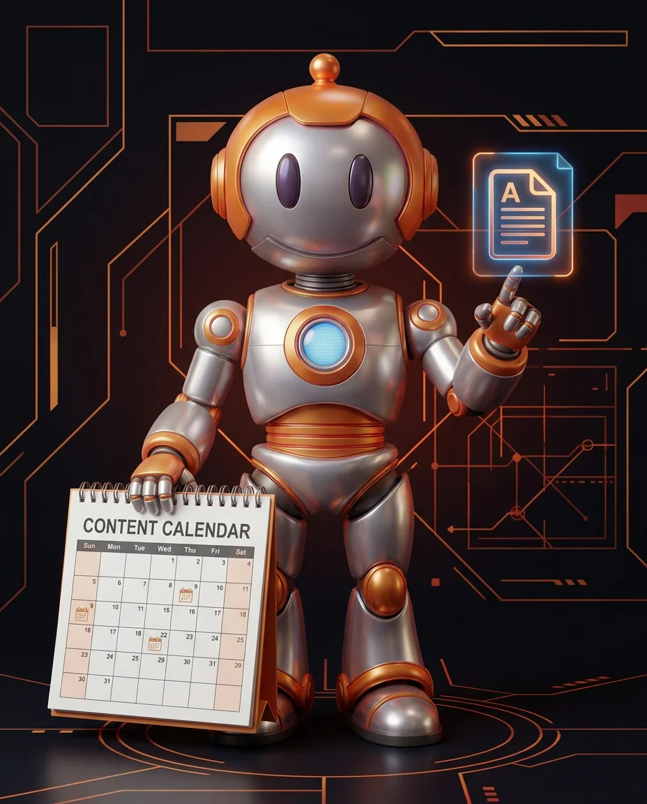 Robot hält Checkliste als Lead Magnet für E-Mail-Marketing