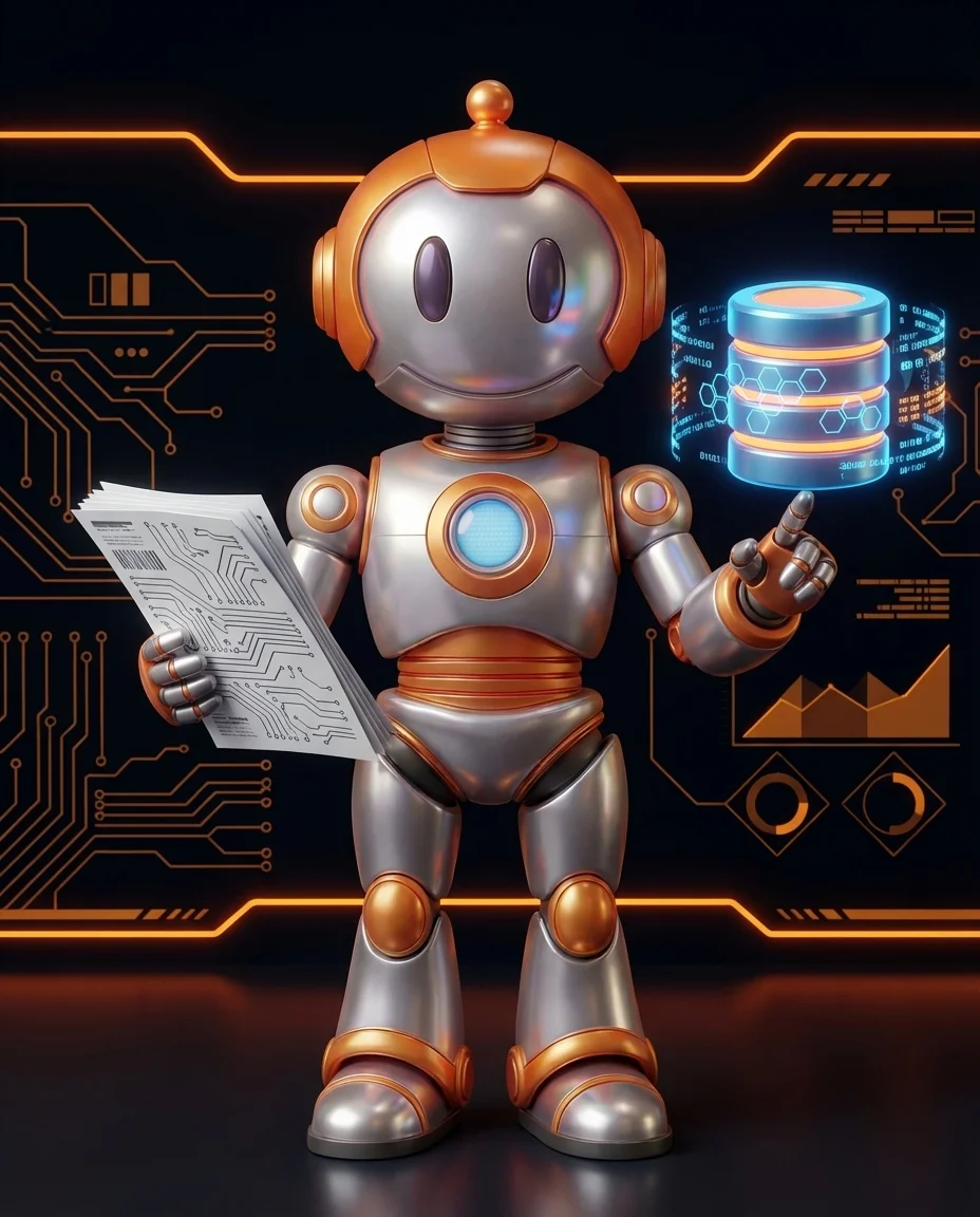 Robot hält Preisschild mit Mahnbrief und Kalender als Fälligkeitsdarstellung