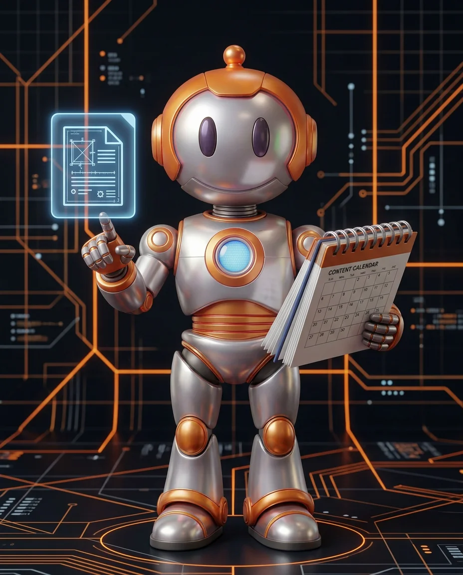 Robot zeigt auf Sicherheitsschloss und Warndreieck neben Browser-Adressleiste