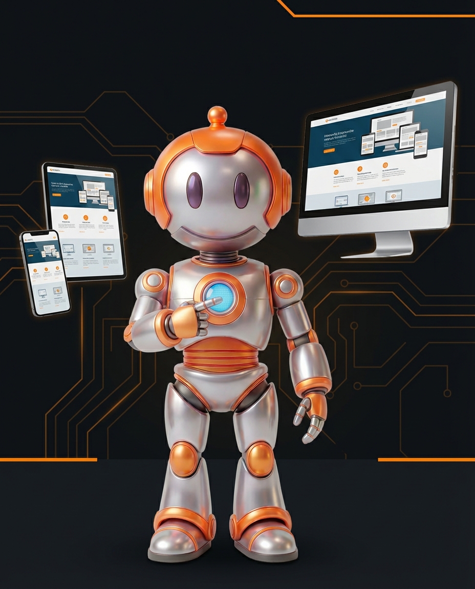 Responsive Design visualisiert auf verschiedenen Endgeräten