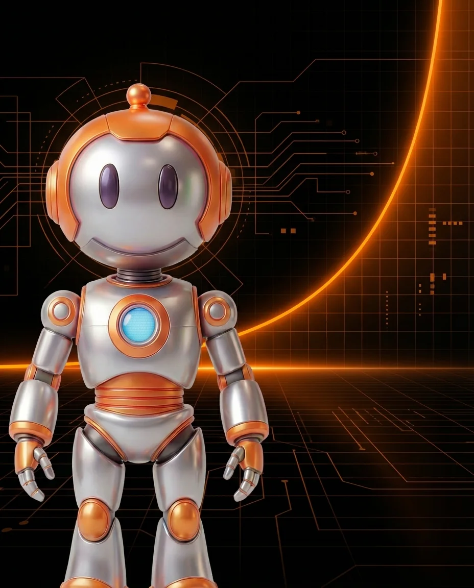 BD-Robot blickt auf Horizont – Technologische Singularität KI