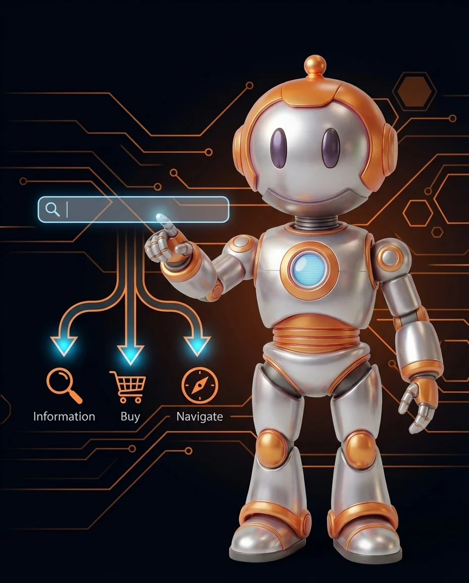 Roboter erklärt Suchintention mit vier verschiedenen Nutzertypen