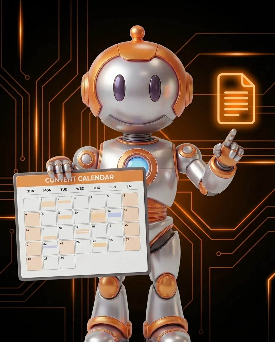 Robot hält Megaphon und präsentiert eine Experten-Perspektive für Thought Leadership