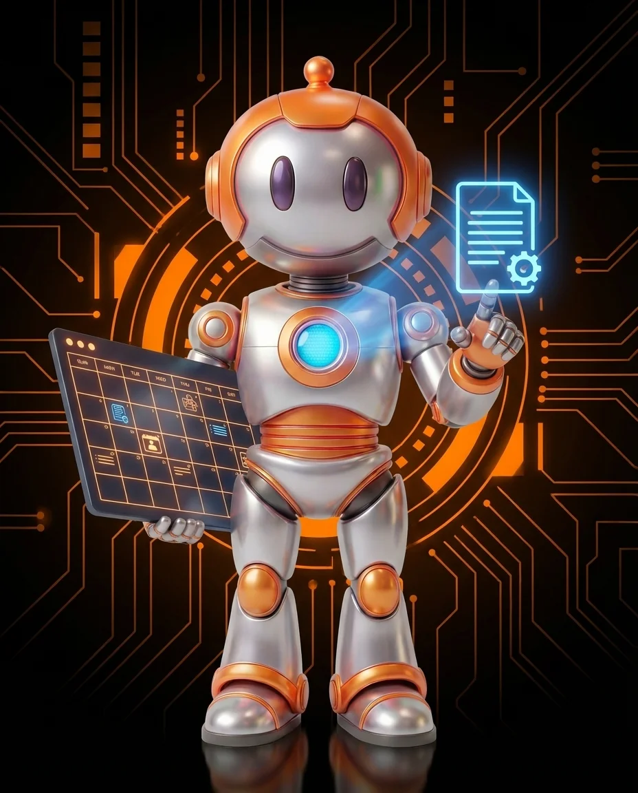 Robot hält Megaphon und symbolisiert den definierten Kommunikationsstil einer Marke