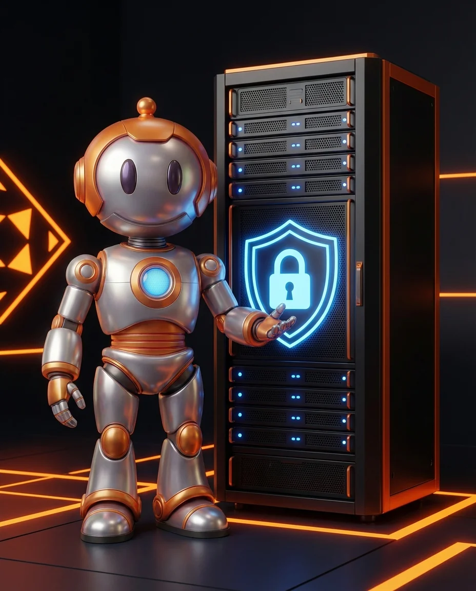 BD-Roboter betreibt KI-Modell auf eigenem Server im gesicherten Rechenzentrum