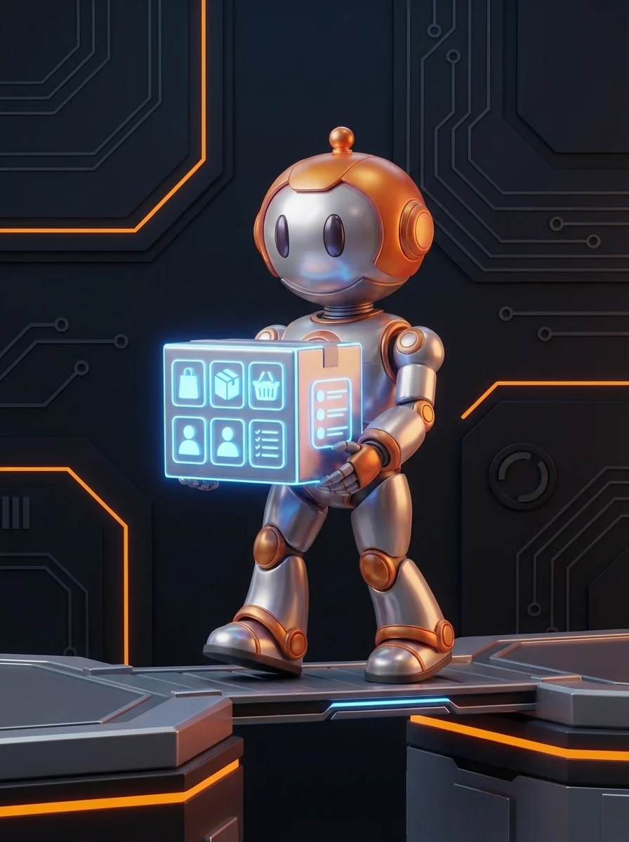 BD-Roboter überträgt Daten sorgfältig von altem in neues Shopsystem