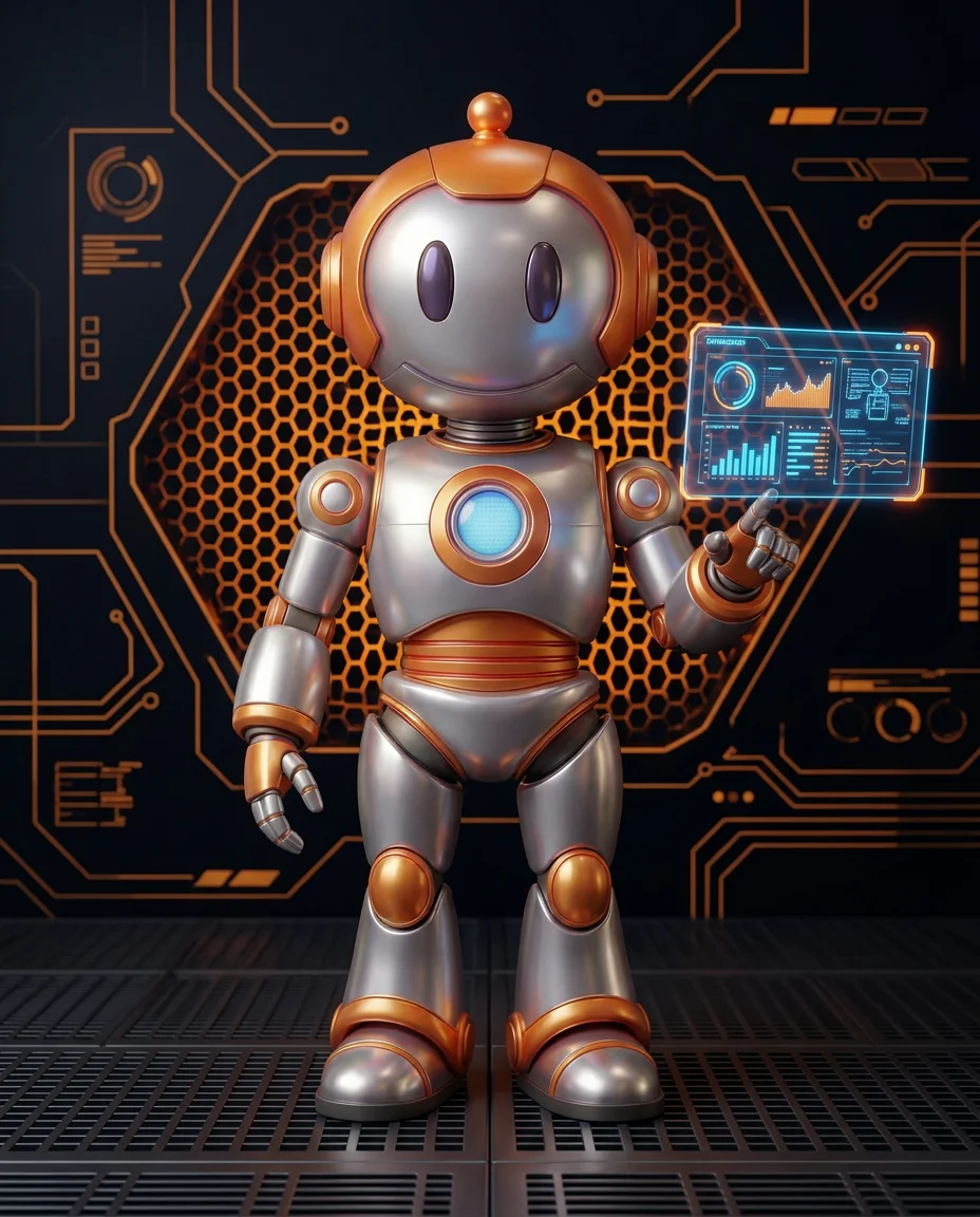 Robot erklärt Core Update auf Diagramm mit Google-Ranking-Verschiebungen