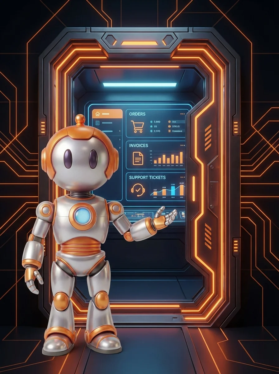 BD-Roboter zeigt Kunden geschützten Self-Service Bereich im Kundenportal