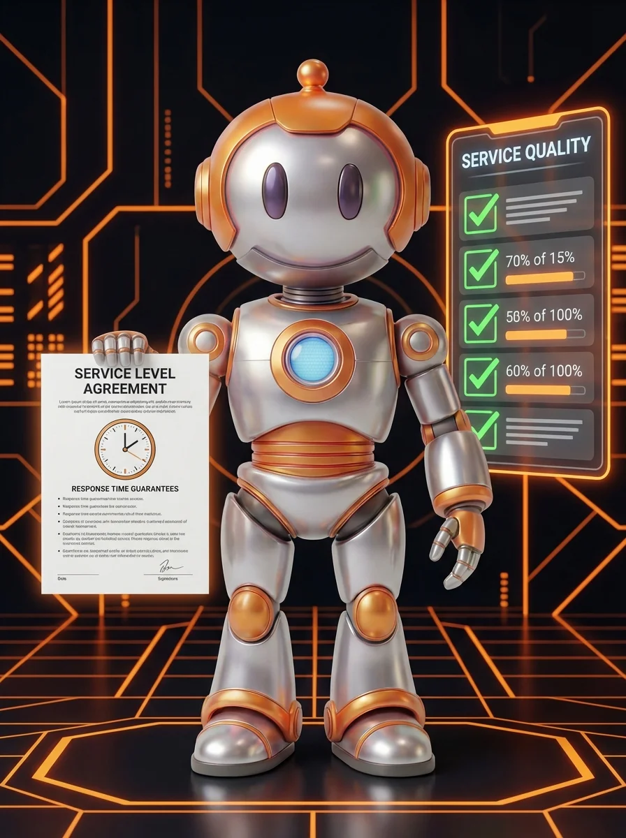 BD-Roboter zeigt SLA Service Level Agreement mit garantierten Reaktionszeiten