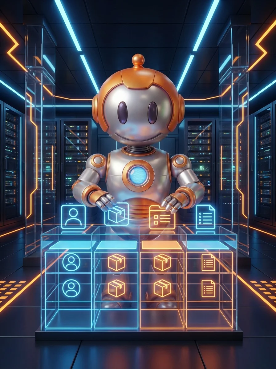 BD-Roboter verwaltet strukturierte Daten in einer Datenbank