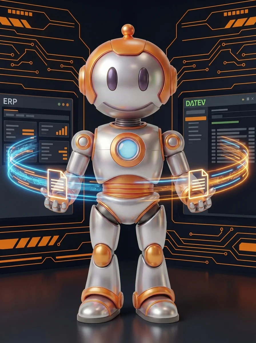 BD-Roboter überträgt Buchhaltungsdaten automatisch über DATEV-Schnittstelle