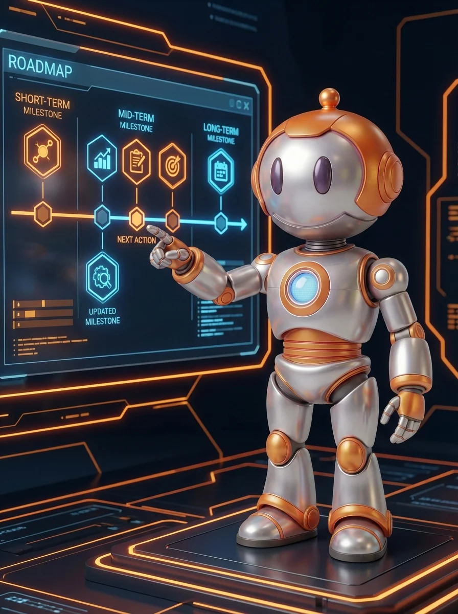 BD-Roboter erstellt digitale Roadmap mit priorisierten Maßnahmen und Zeitplan