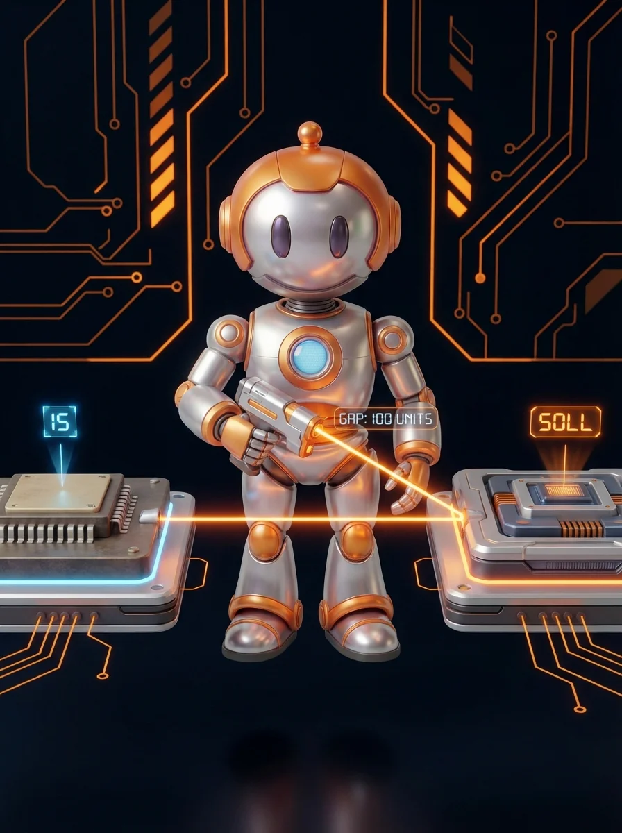 BD-Roboter führt Gap-Analyse durch und zeigt Abstand zwischen Ist-Zustand und Soll-Zustand