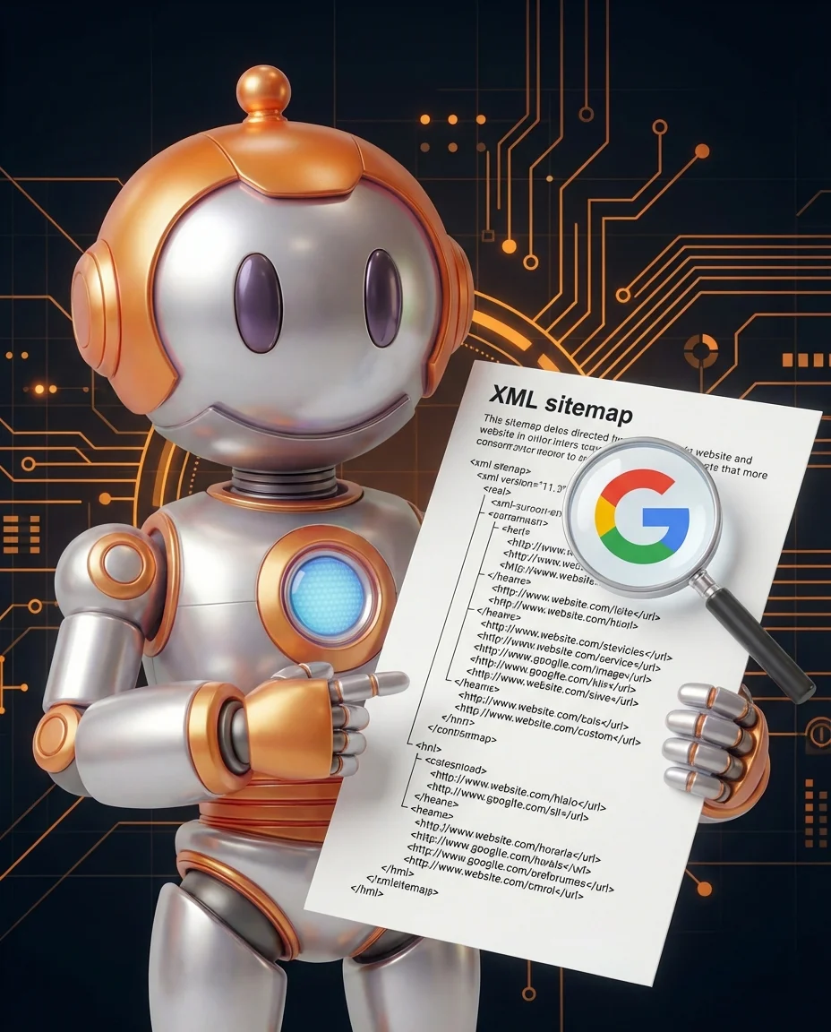 BD-Roboter mit XML-Sitemap und Google-Suchmaschinen-Crawling-Visualisierung
