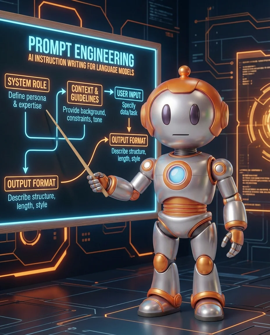 BD-Roboter schreibt präzisen Prompt auf Tafel für KI-Modell