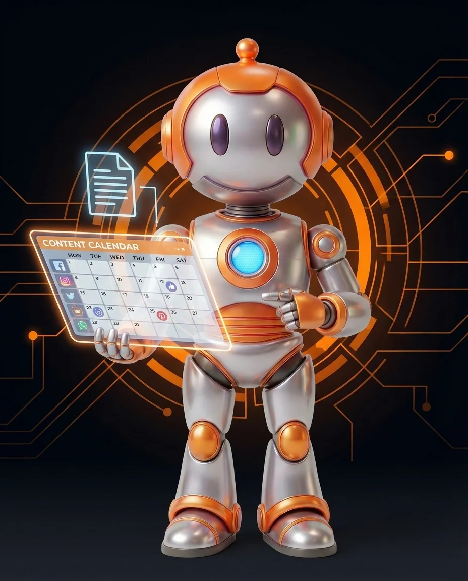 Robot hält ausführliches Whitepaper als B2B Lead Magnet