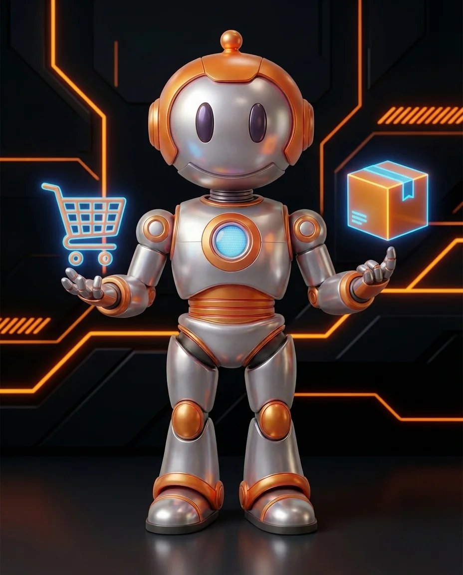 Robot hält rechtliches Dokument mit Paragrafen-Symbol und 14-Tage-Markierung