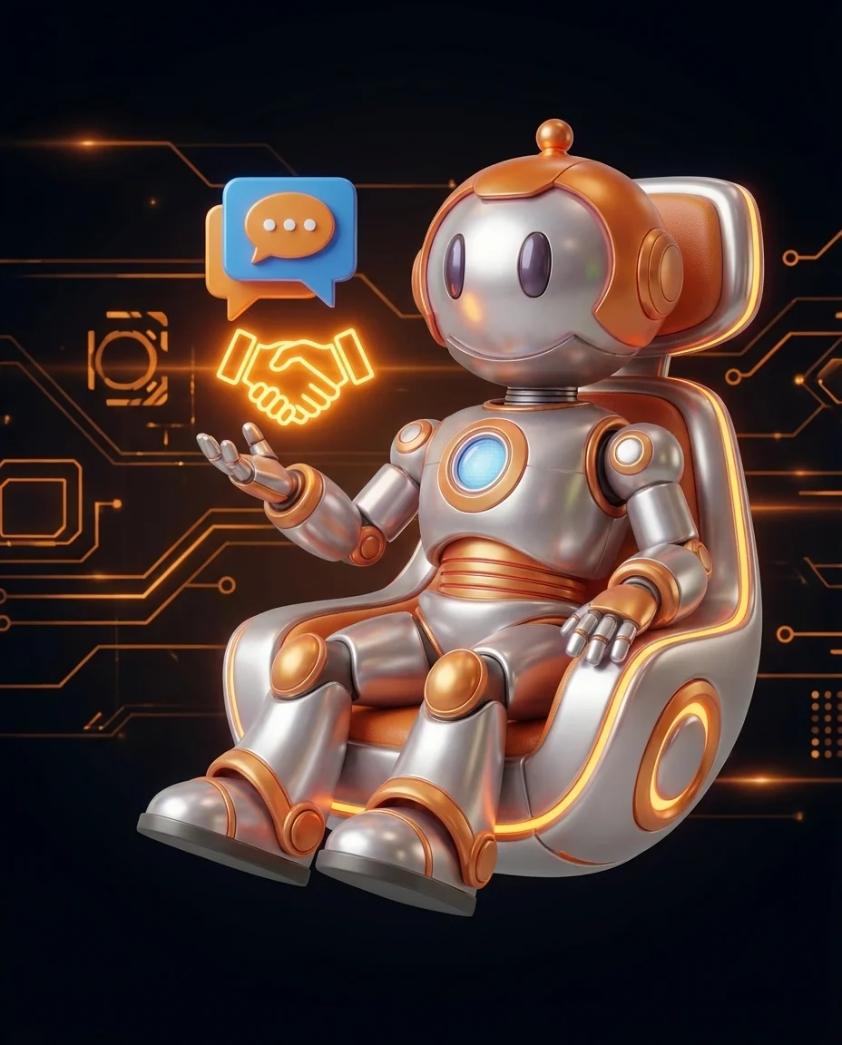 BD-Roboter führt ein freundliches Erstgespräch mit einem Unternehmer