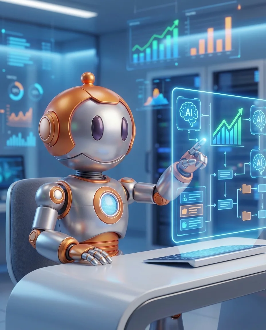 KI im Mittelstand: BD-Roboter analysiert KI-Anwendungen auf Daten-Dashboard