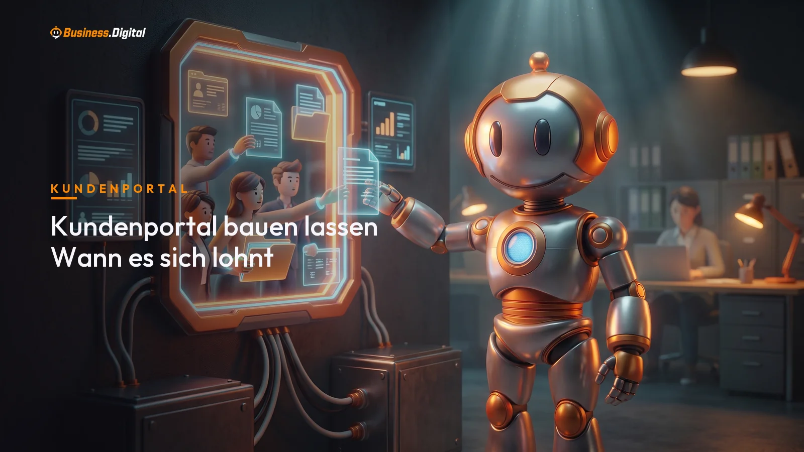 BD-Roboter verbindet ein Kundenportal mit ERP und Dokumentenablage, wenn Unternehmen ein Kundenportal bauen lassen