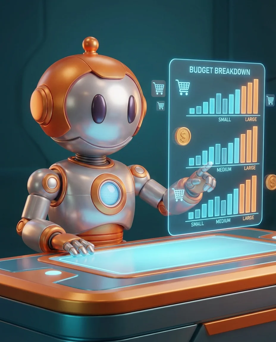 Online-Shop erstellen lassen Kosten: BD-Roboter mit Kostenkalkulation und Shop-Interface