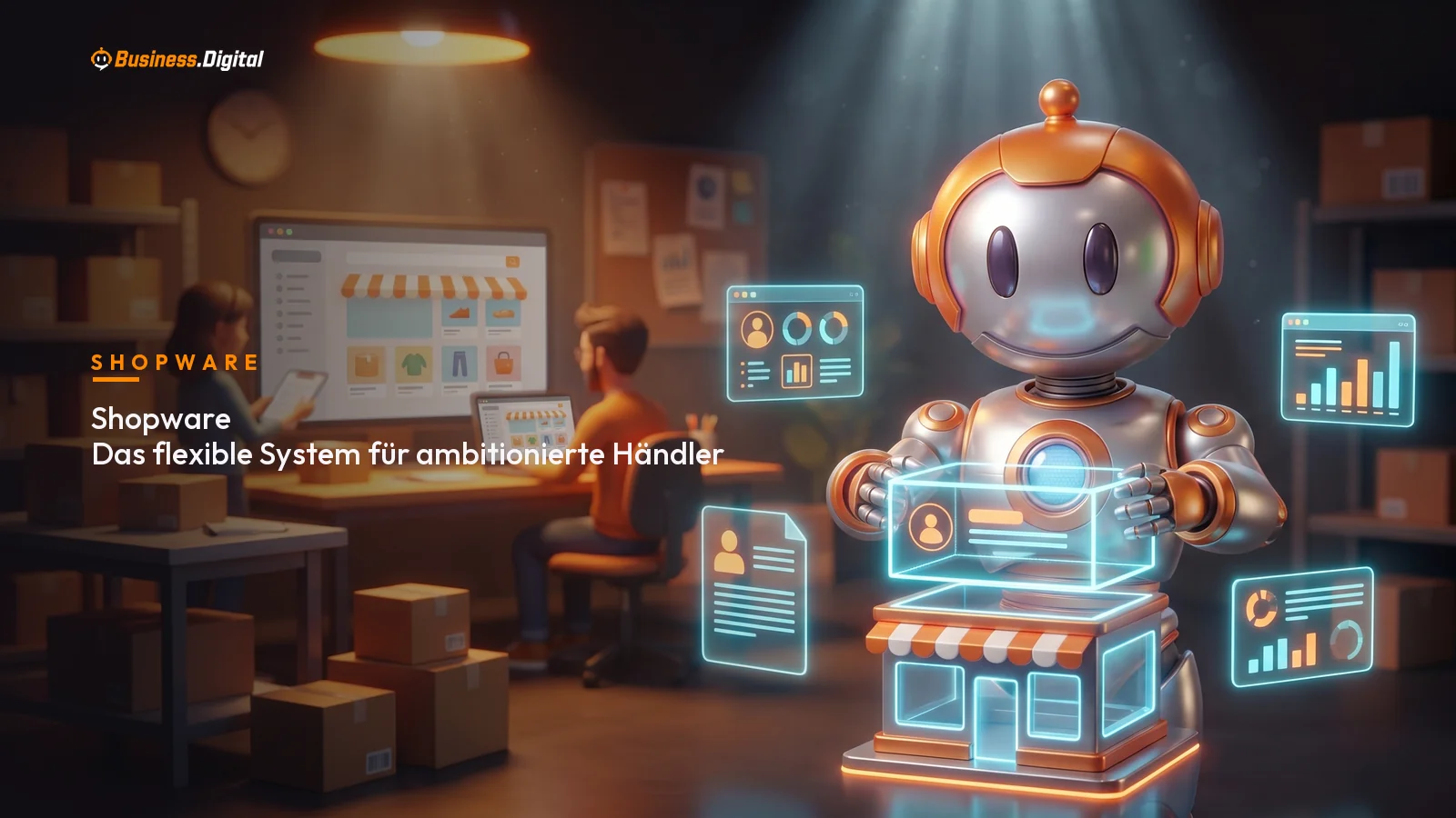Shopware E-Commerce: BD-Roboter verwaltet Online-Shop-Dashboard