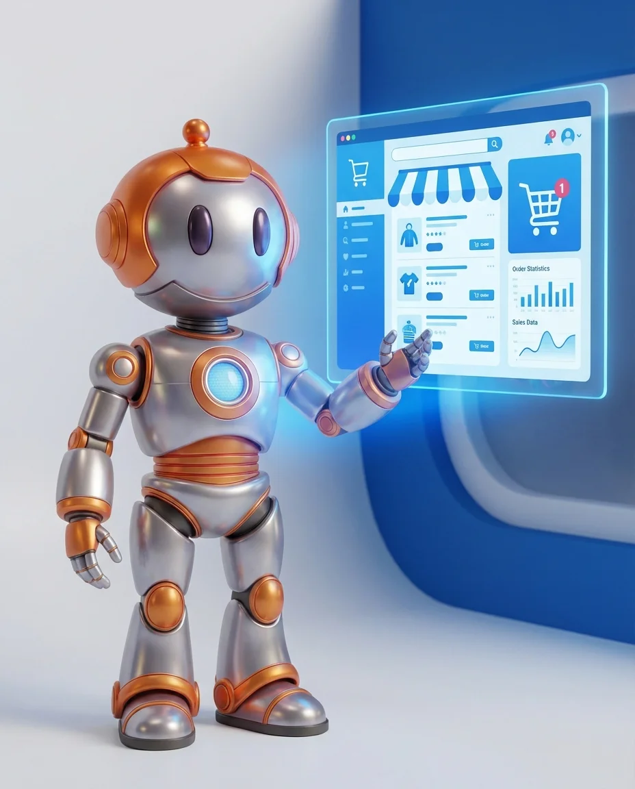 Shopware E-Commerce: BD-Roboter verwaltet Online-Shop-Dashboard