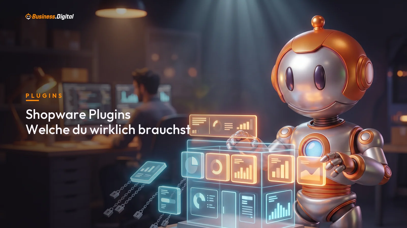 BD-Roboter sortiert Shopware Plugins und prüft, welche Erweiterungen ein Shopware-6-Shop wirklich braucht