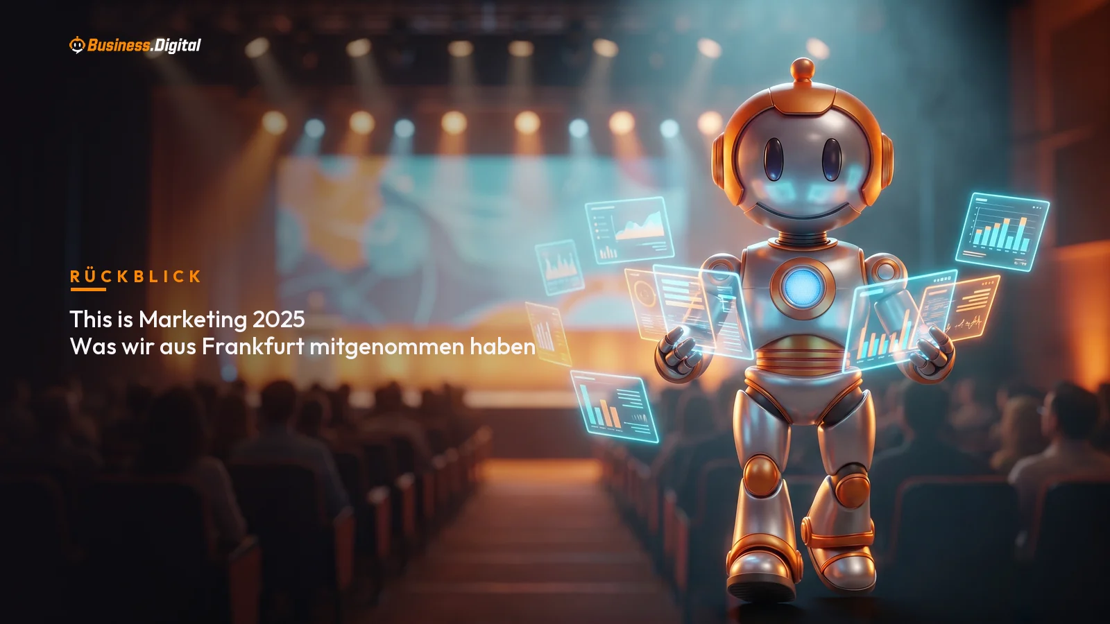 This is Marketing 2025: BD-Roboter auf Marketing-Event mit Megafon