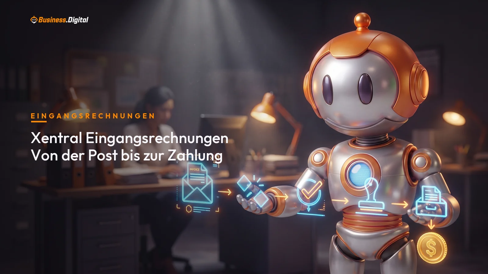 Xentral Eingangsrechnungen: Kette von Rechnungseingang, Prüfung, Freigabe und Zahlung mit Skontofrist