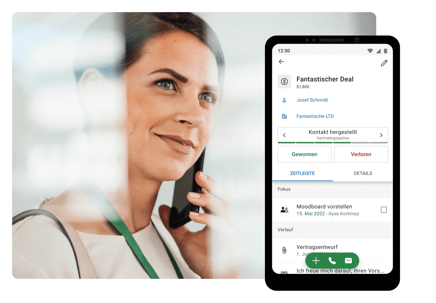 Pipedrive Mobile App Ansicht