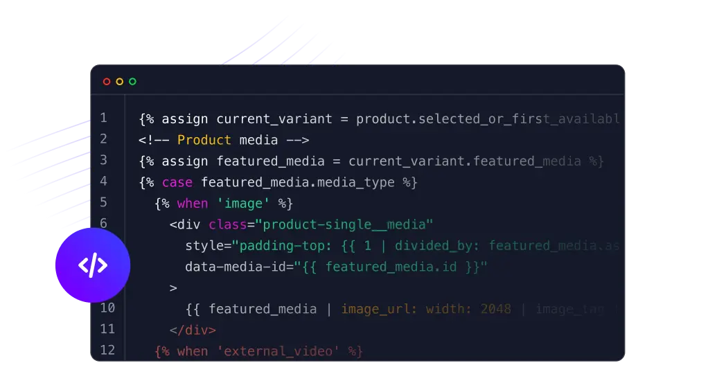 Shopify Theme-Editor zum Anpassen des Shop-Designs