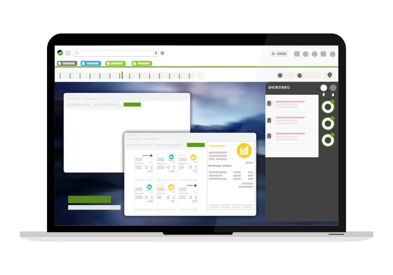 tricoma ERP Dashboard mit Übersicht über Bestellungen, Lager und Kennzahlen