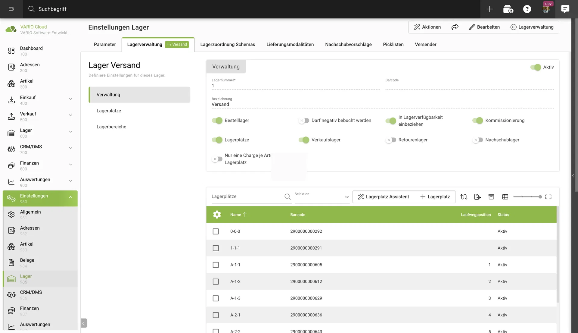 VARIO Cloud ERP – zentrale Ansicht der Geschäftsprozesse